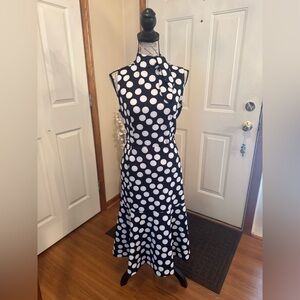 NY and CO NAVY and White Polka Dot 2 piece sleeveless cami/ mermaid skirt
